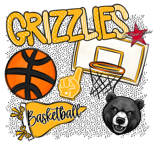 Grizzlies Basketball Spirit-Yellow