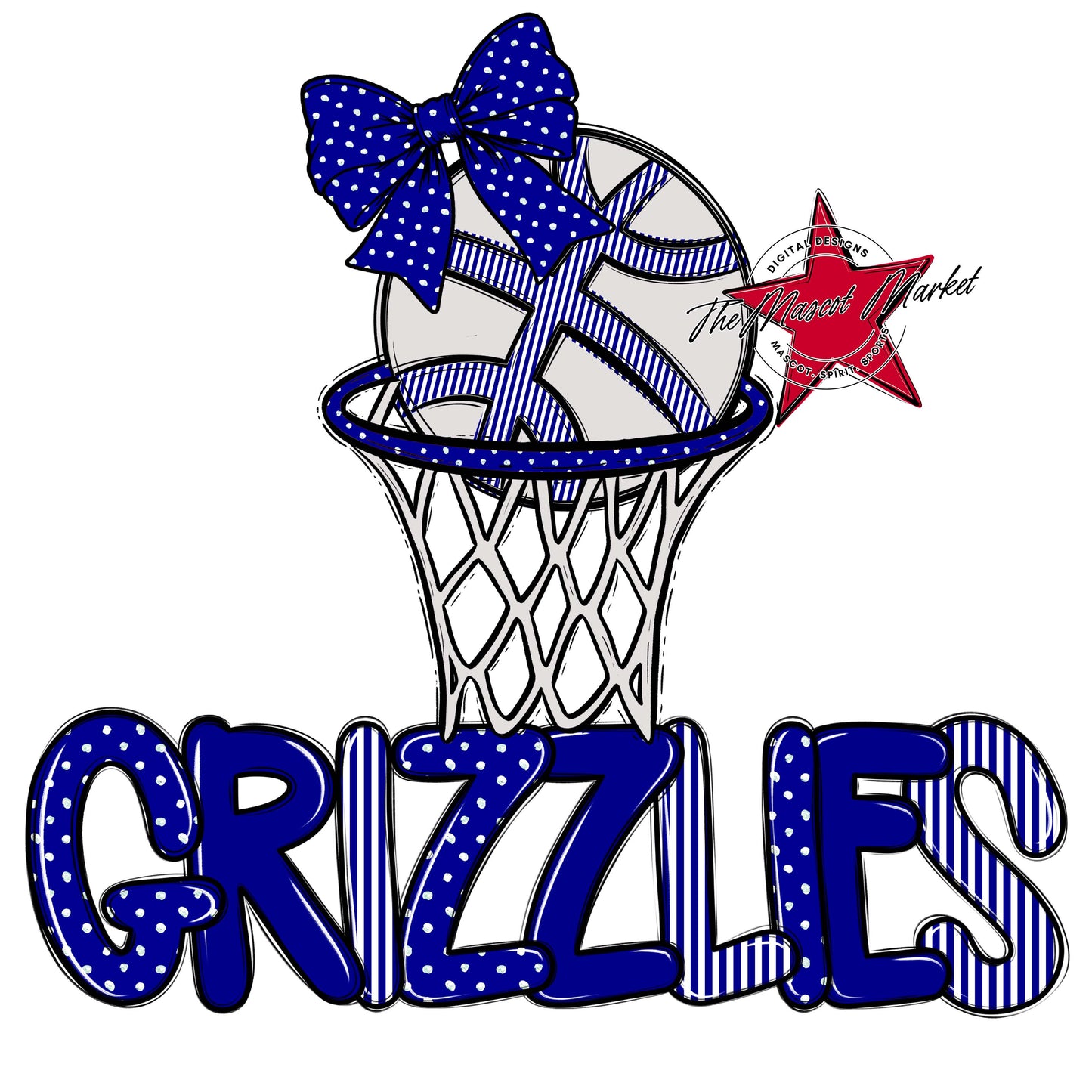 Grizzlies Basketball Spirit Design-Blue