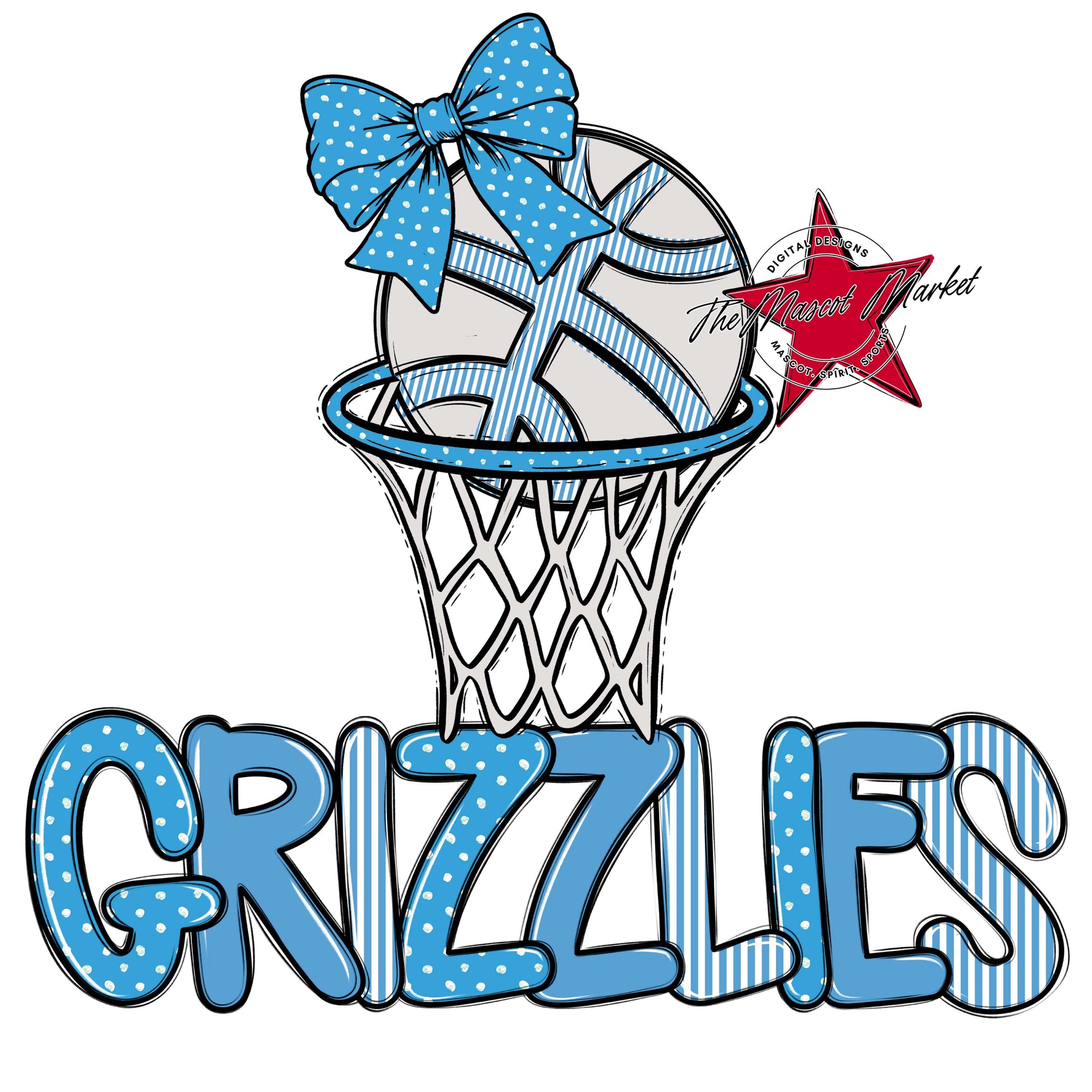 Grizzlies Basketball Spirit Design-Carolina Blue