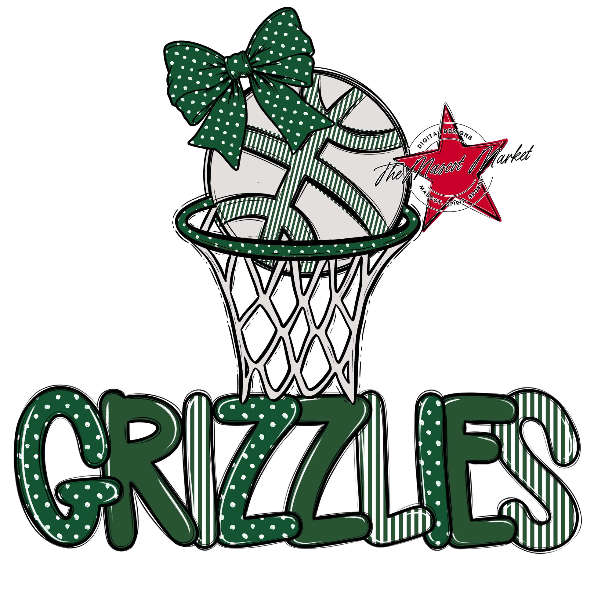 Grizzlies Basketball Spirit Design-Green