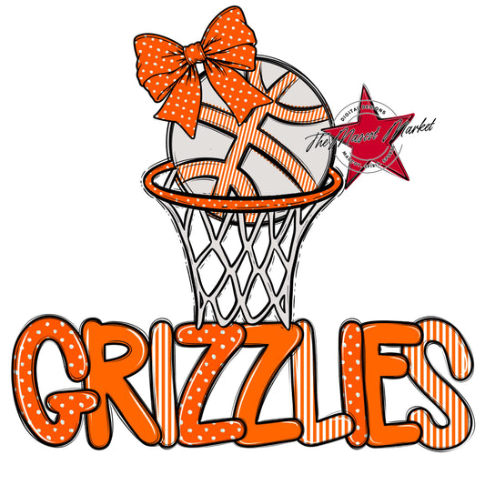 Grizzlies Basketball Spirit Design-Orange