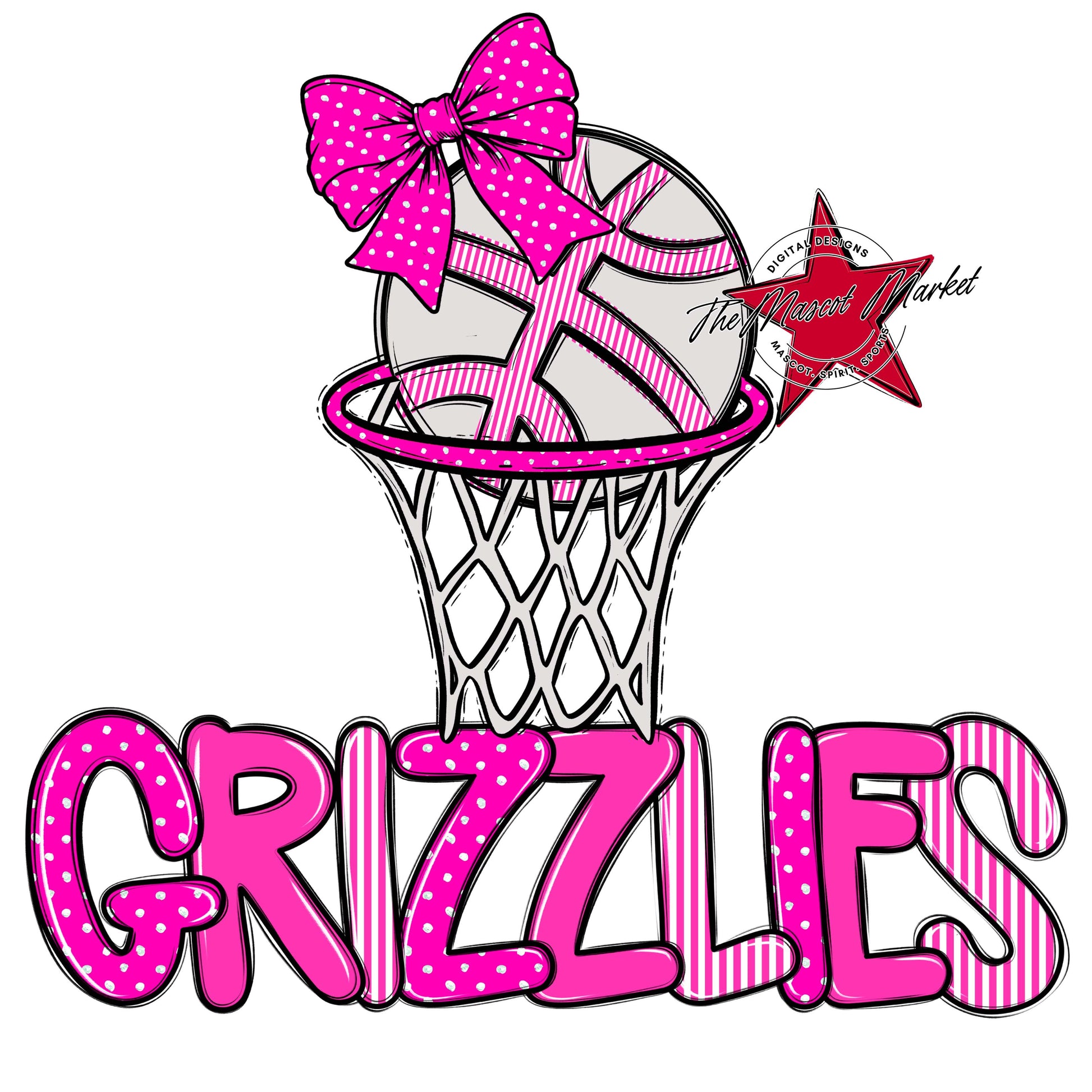 Grizzlies Basketball Spirit Design-Pink