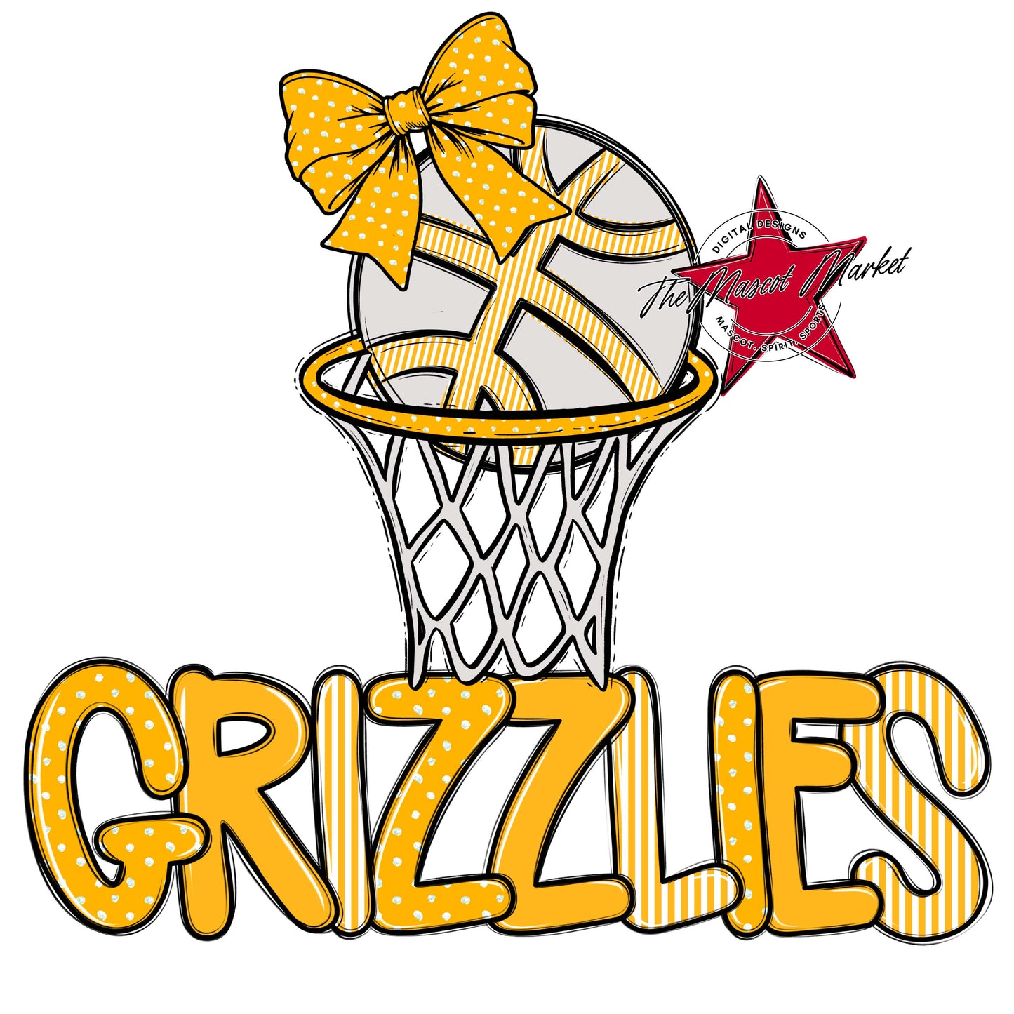Grizzlies Basketball Spirit Design-Yellow