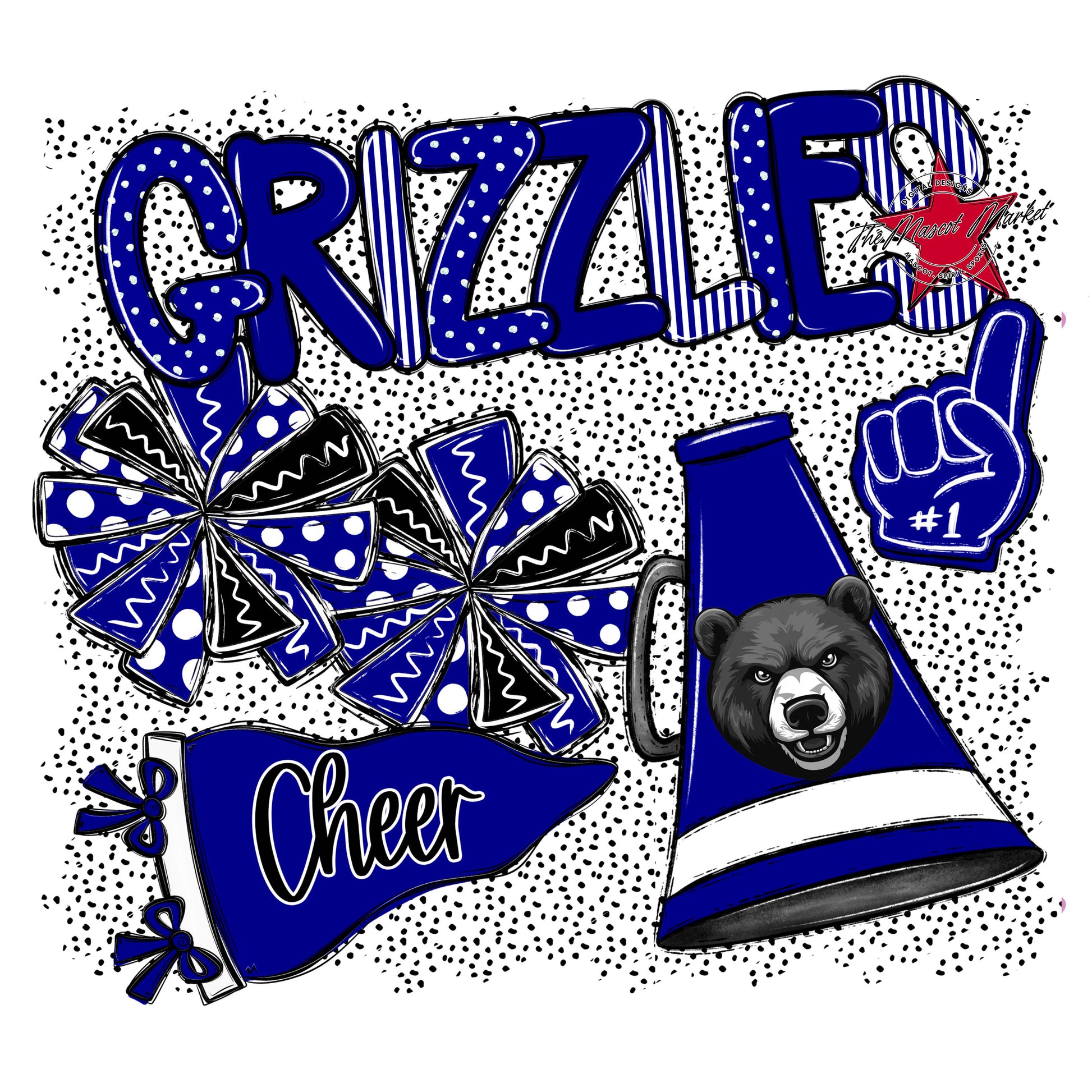 Grizzlies Cheer Spirit-Blue
