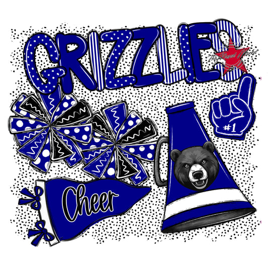 Grizzlies Cheer Spirit-Blue