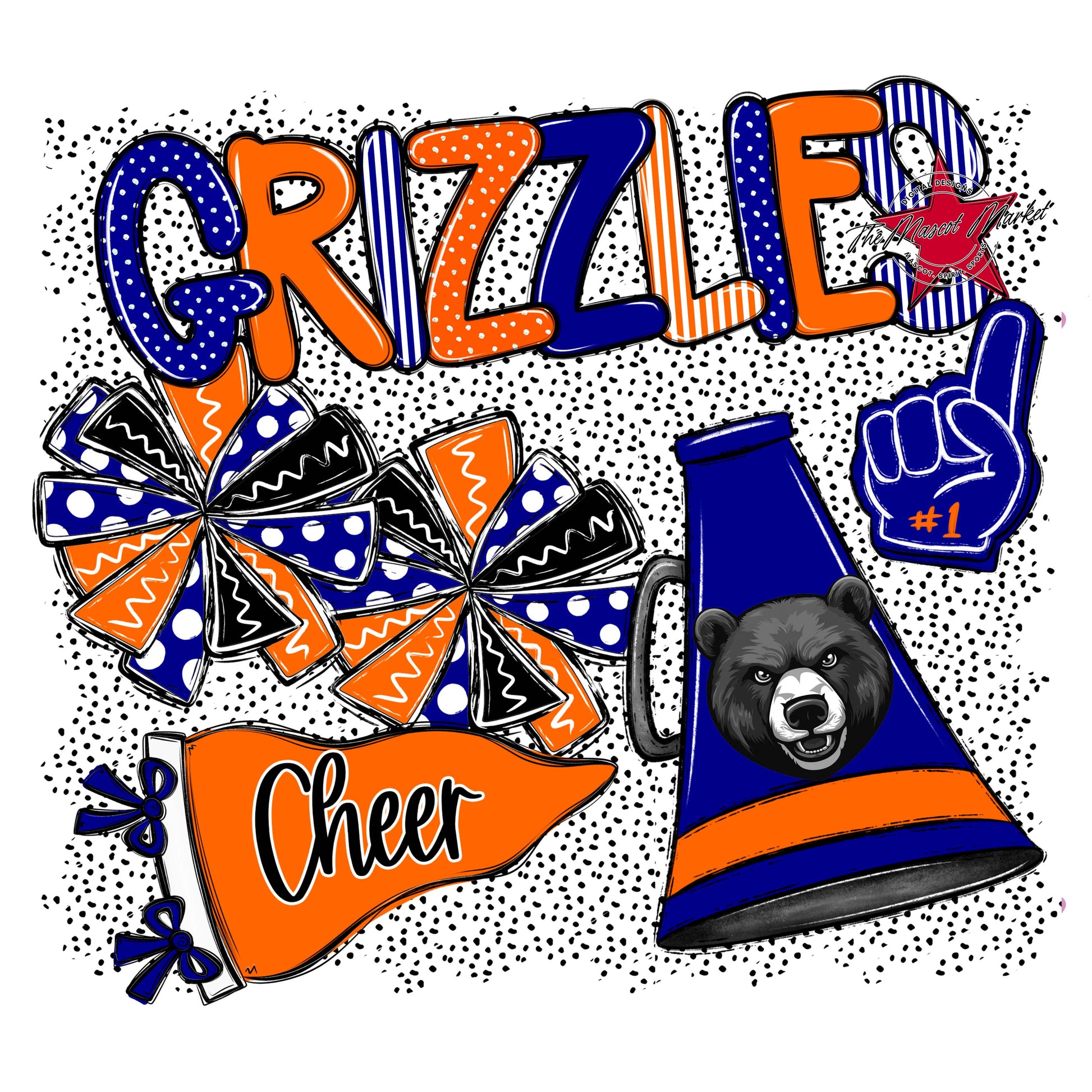 Grizzlies Cheer Spirit-Blue & Orange