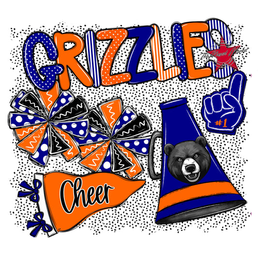 Grizzlies Cheer Spirit-Blue & Orange