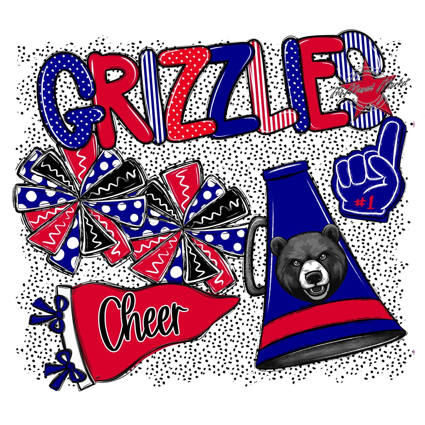 Grizzlies Cheer Spirit-Blue & Red