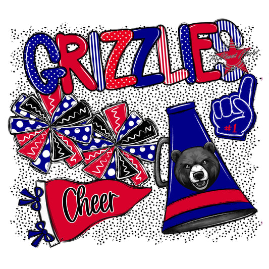 Grizzlies Cheer Spirit-Blue & Red