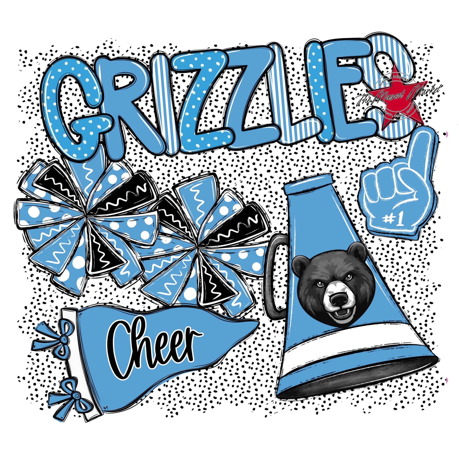 Grizzlies Cheer Spirit-Carolina Blue