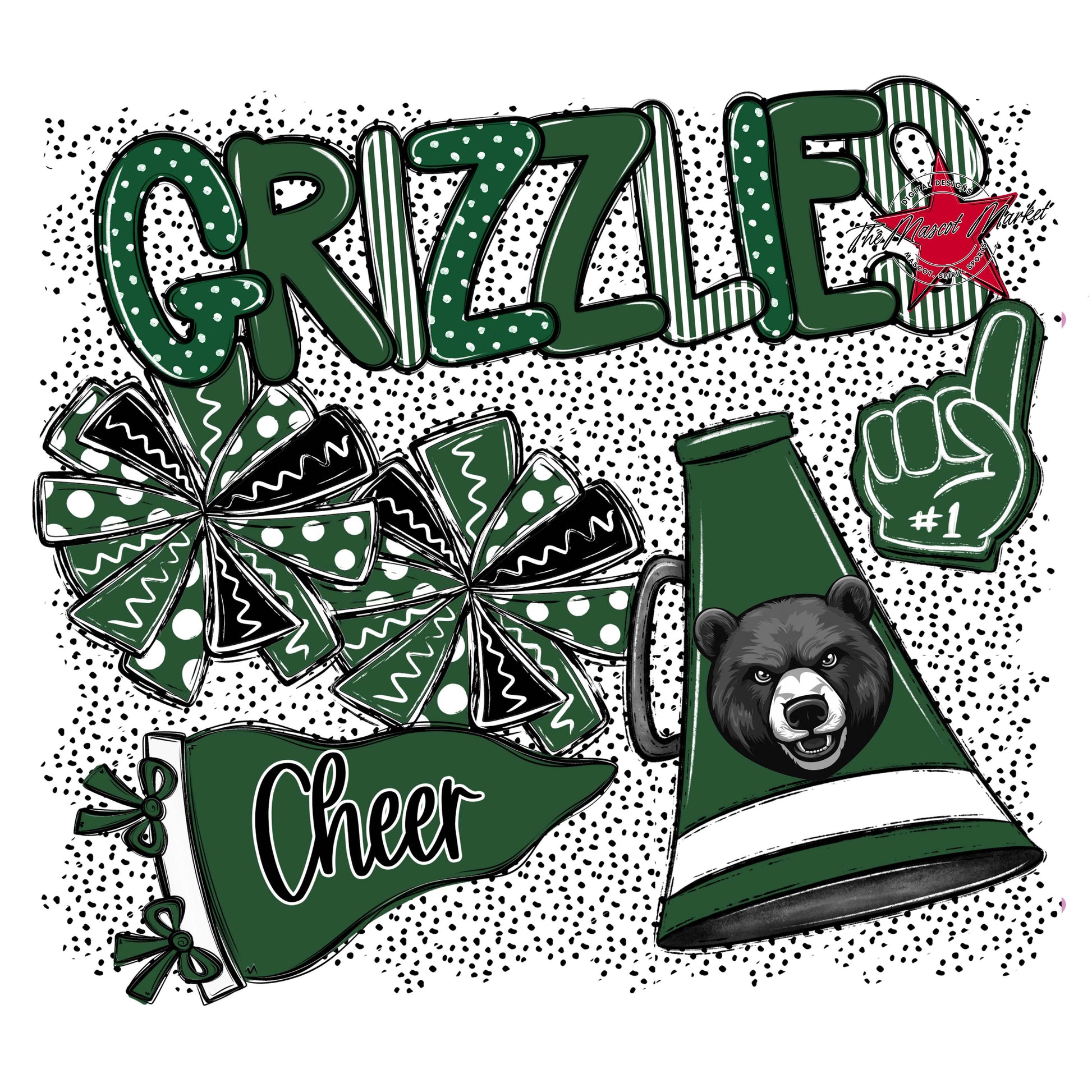 Grizzlies Cheer Spirit-Green