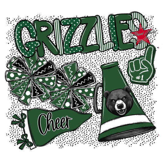 Grizzlies Cheer Spirit-Green
