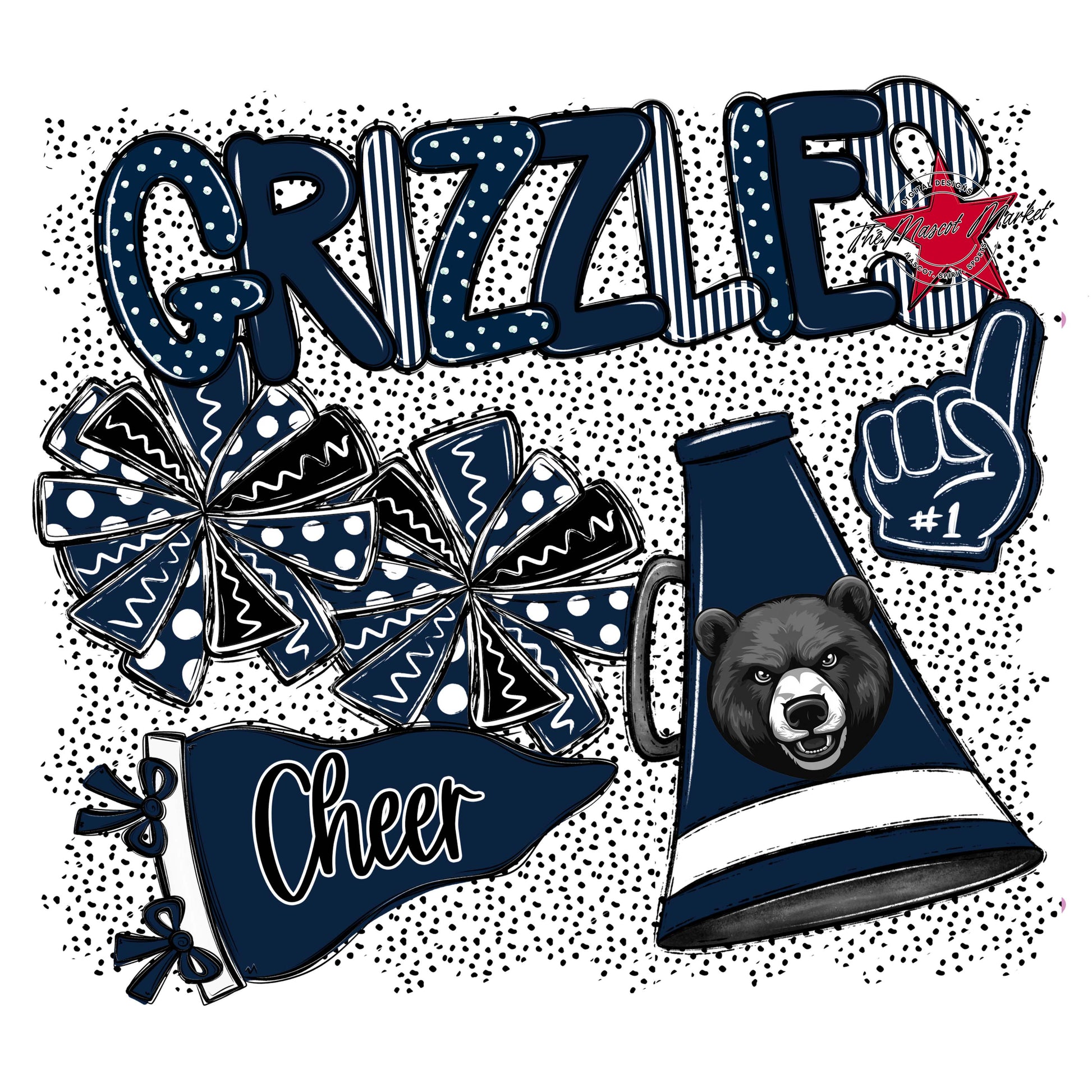 Grizzlies Cheer Spirit-Navy