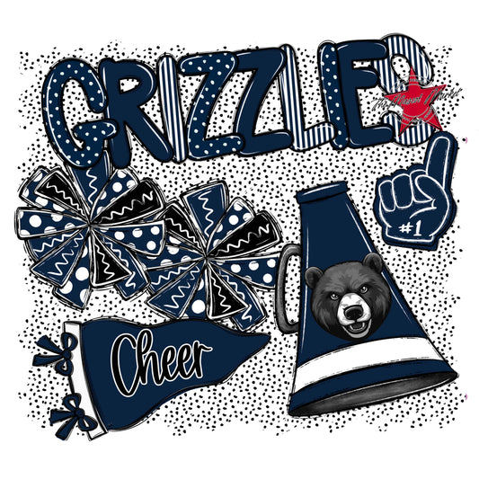 Grizzlies Cheer Spirit-Navy