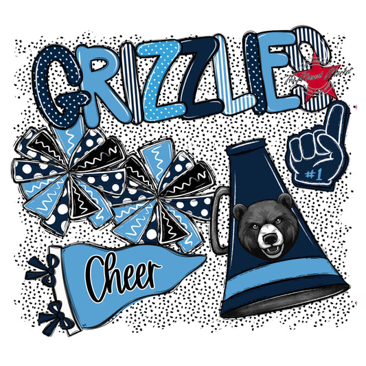 Grizzlies Cheer Spirit-Navy & Carolina Blue