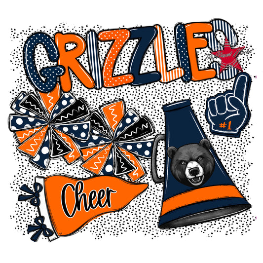 Grizzlies Cheer Spirit-Navy & Orange