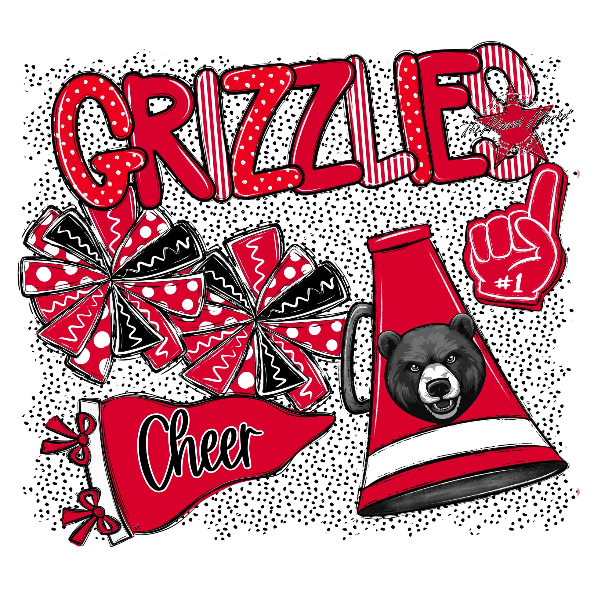 Grizzlies Cheer Spirit-Red