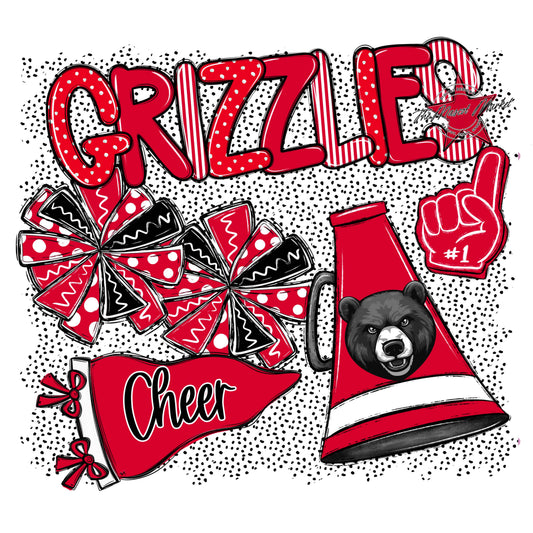 Grizzlies Cheer Spirit-Red