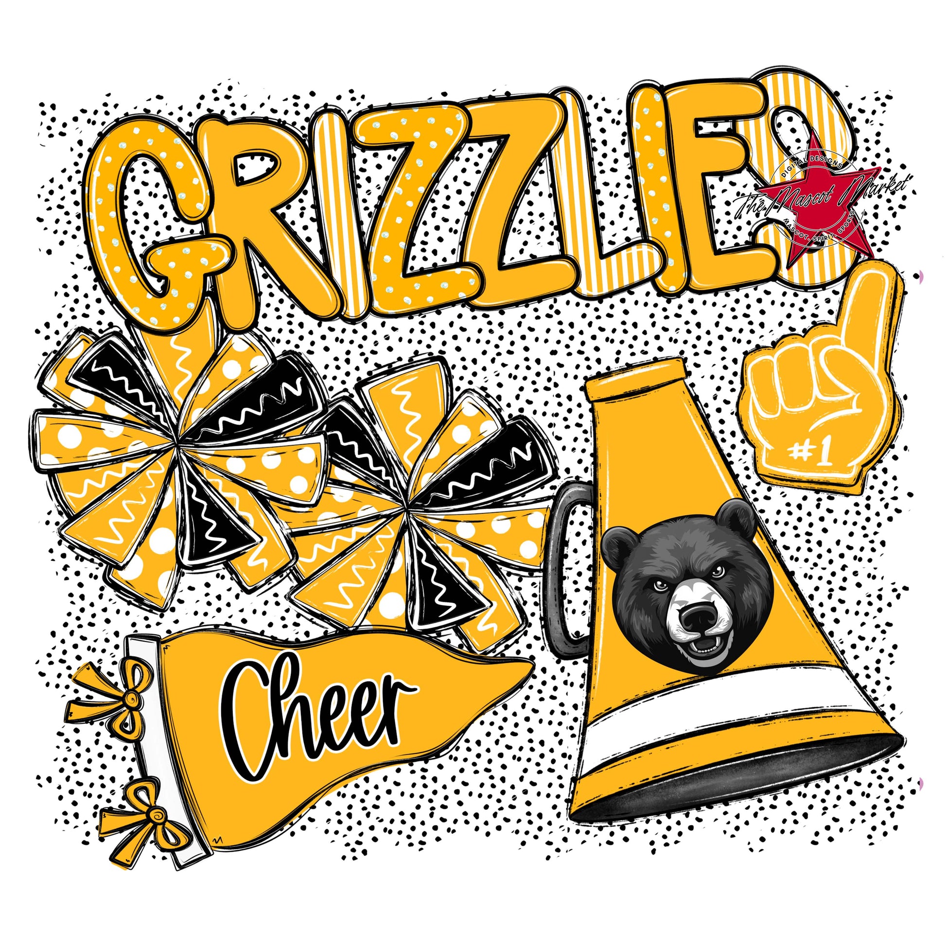 Grizzlies Cheer Spirit-Yellow