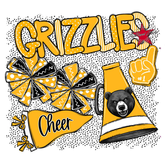 Grizzlies Cheer Spirit-Yellow