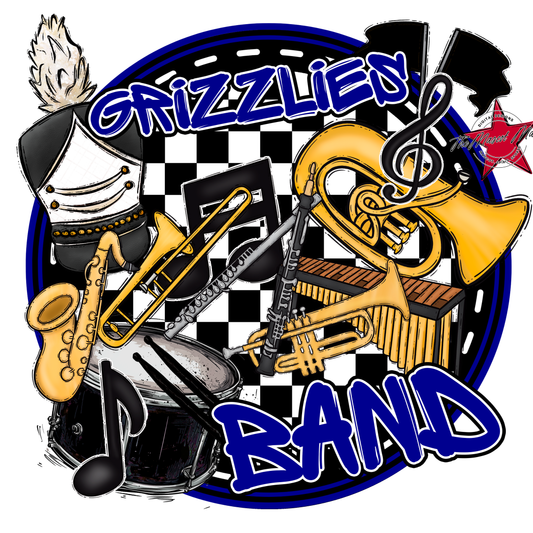Grizzlies Circle Band Design-Blue