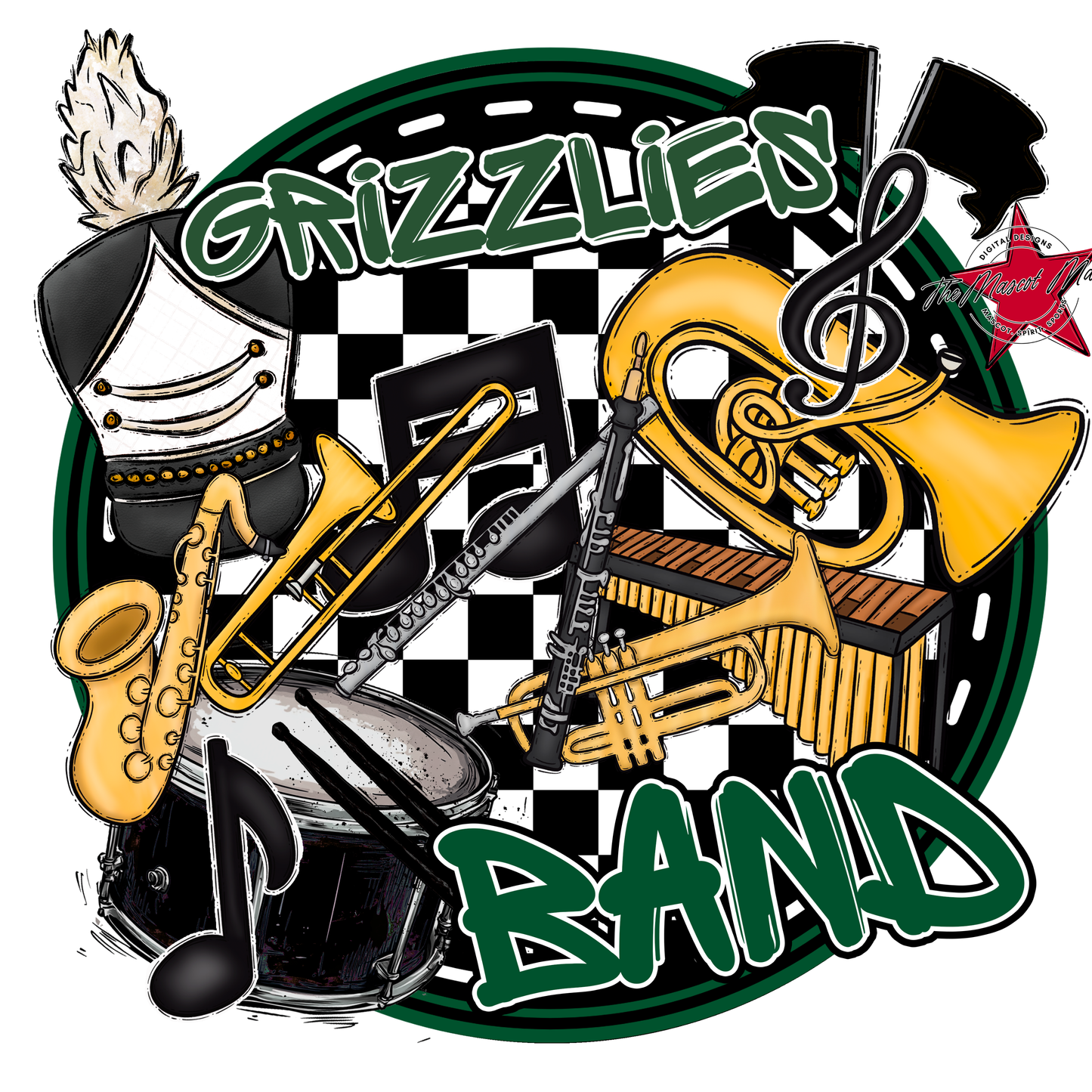 Grizzlies Circle Band Design-Green