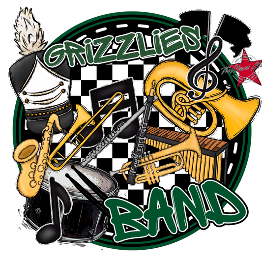 Grizzlies Circle Band Design-Green
