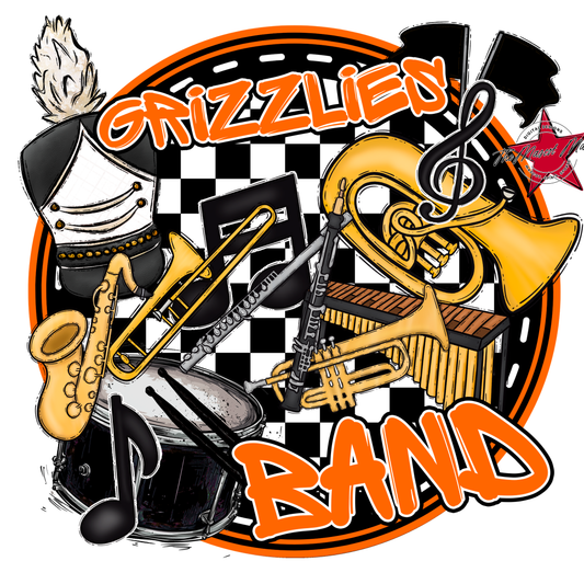 Grizzlies Circle Band Design-Orange