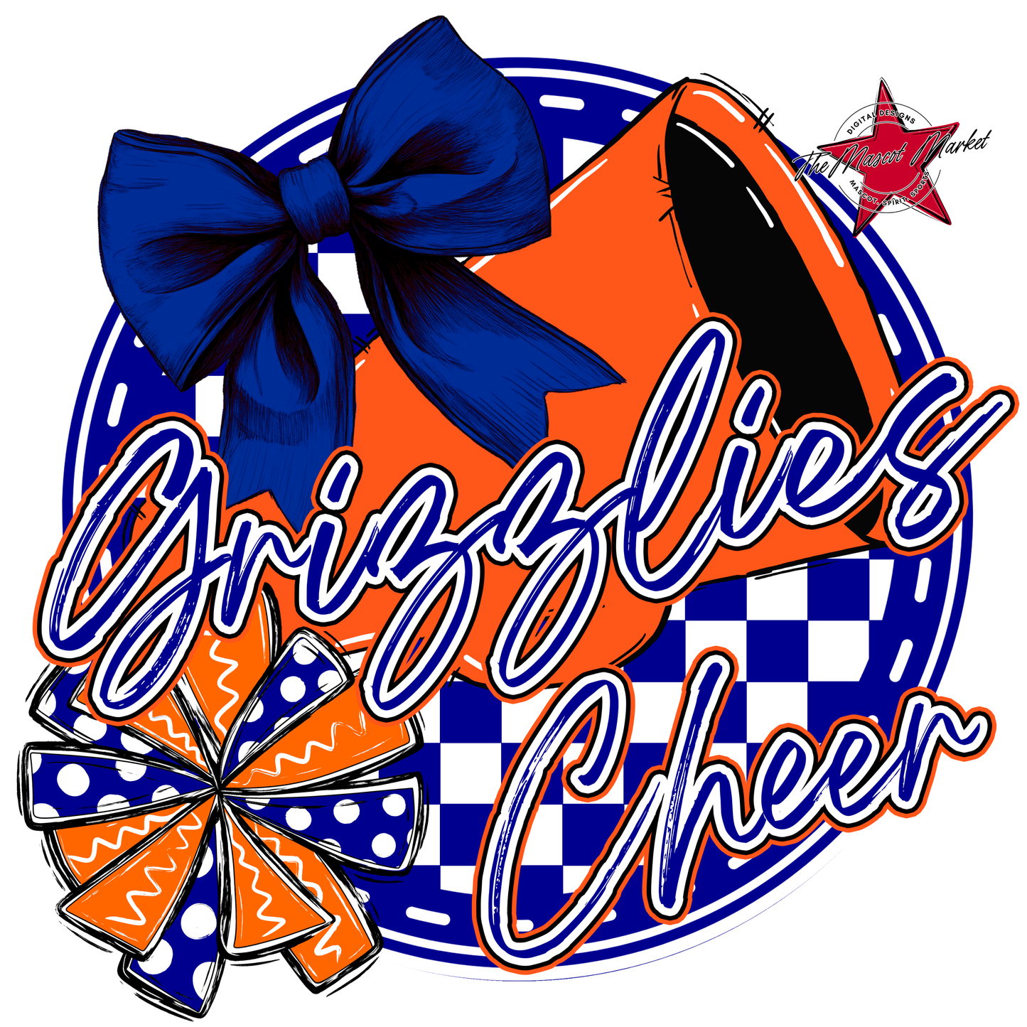 Grizzlies Circle Cheer Design-Blue-Orange