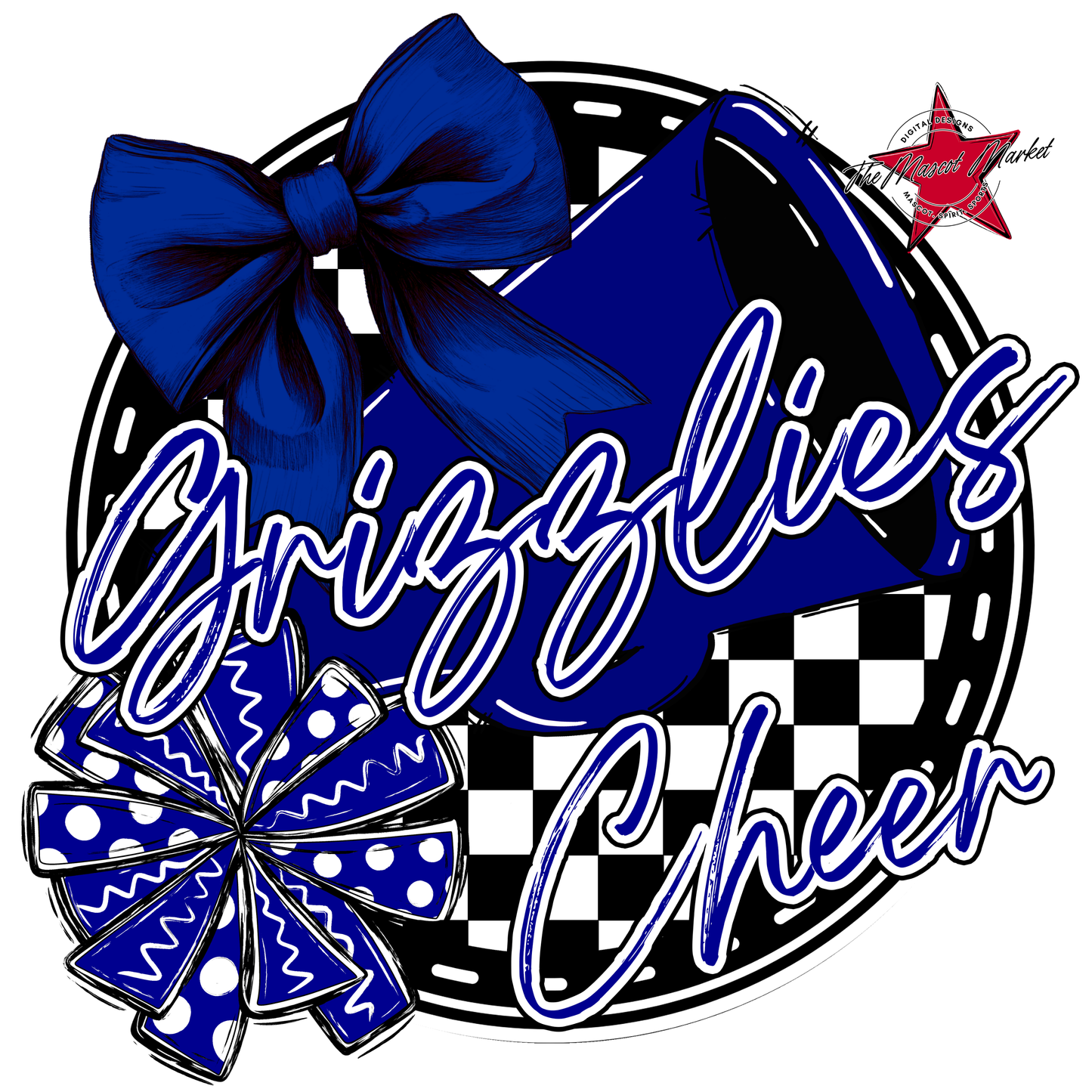 Grizzlies Circle Cheer Design-Blue