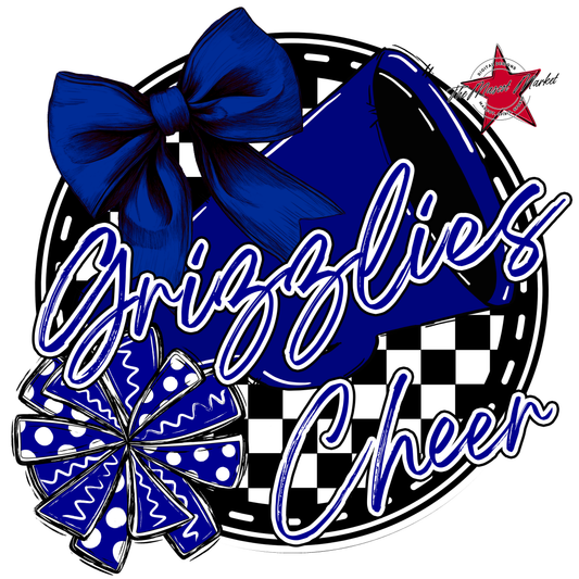 Grizzlies Circle Cheer Design-Blue