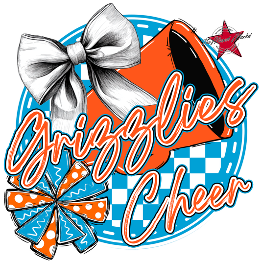 Grizzlies Circle Cheer Design-Carolina Blue-Orange