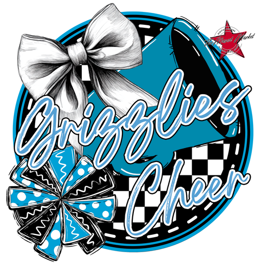 Grizzlies Circle Cheer Design-Carolina Blue