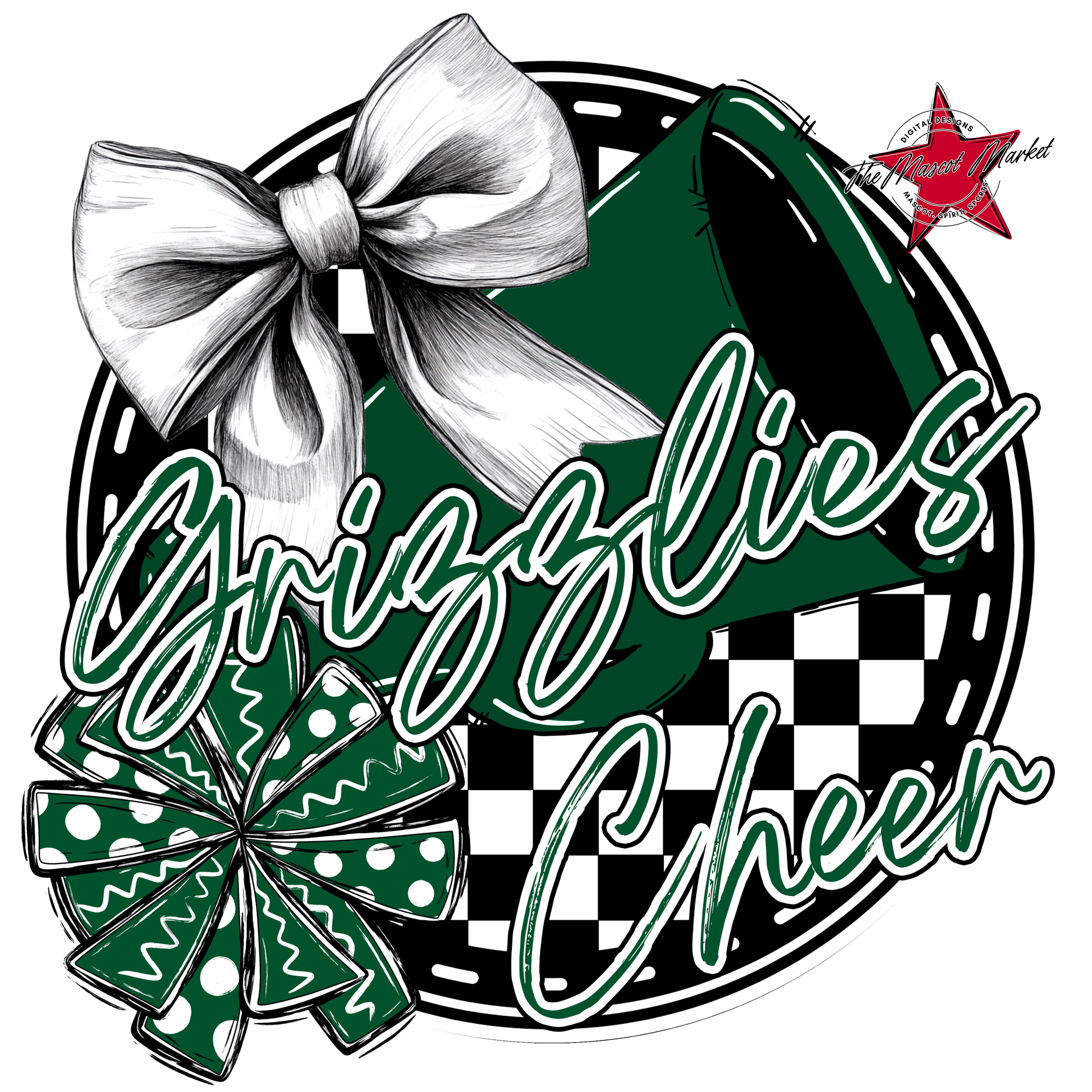 Grizzlies Circle Cheer Design-Green