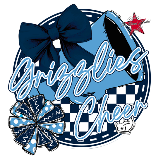 Grizzlies Circle Cheer Design-Navy-Carolina Blue