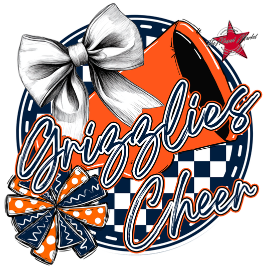 Grizzlies Circle Cheer Design-Navy-Orange