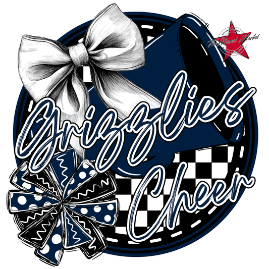 Grizzlies Circle Cheer Design-Navy
