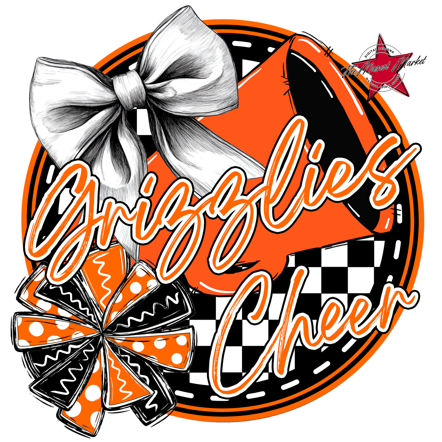 Grizzlies Circle Cheer Design-Orange