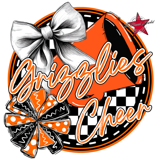 Grizzlies Circle Cheer Design-Orange
