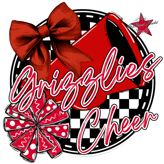 Grizzlies Circle Cheer Design-Red