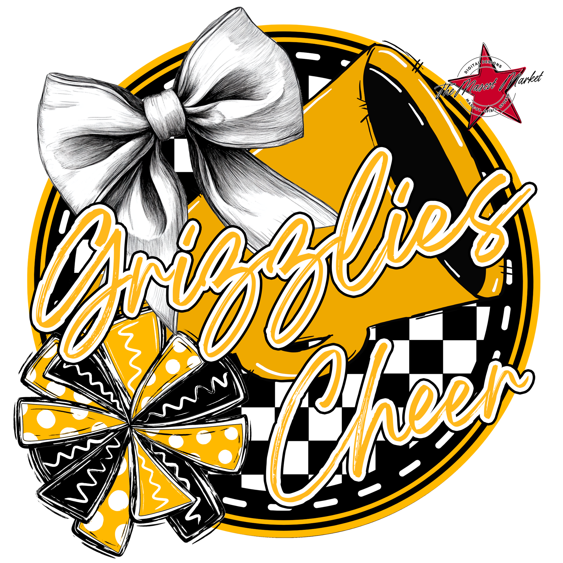 Grizzlies Circle Cheer Design-Yellow