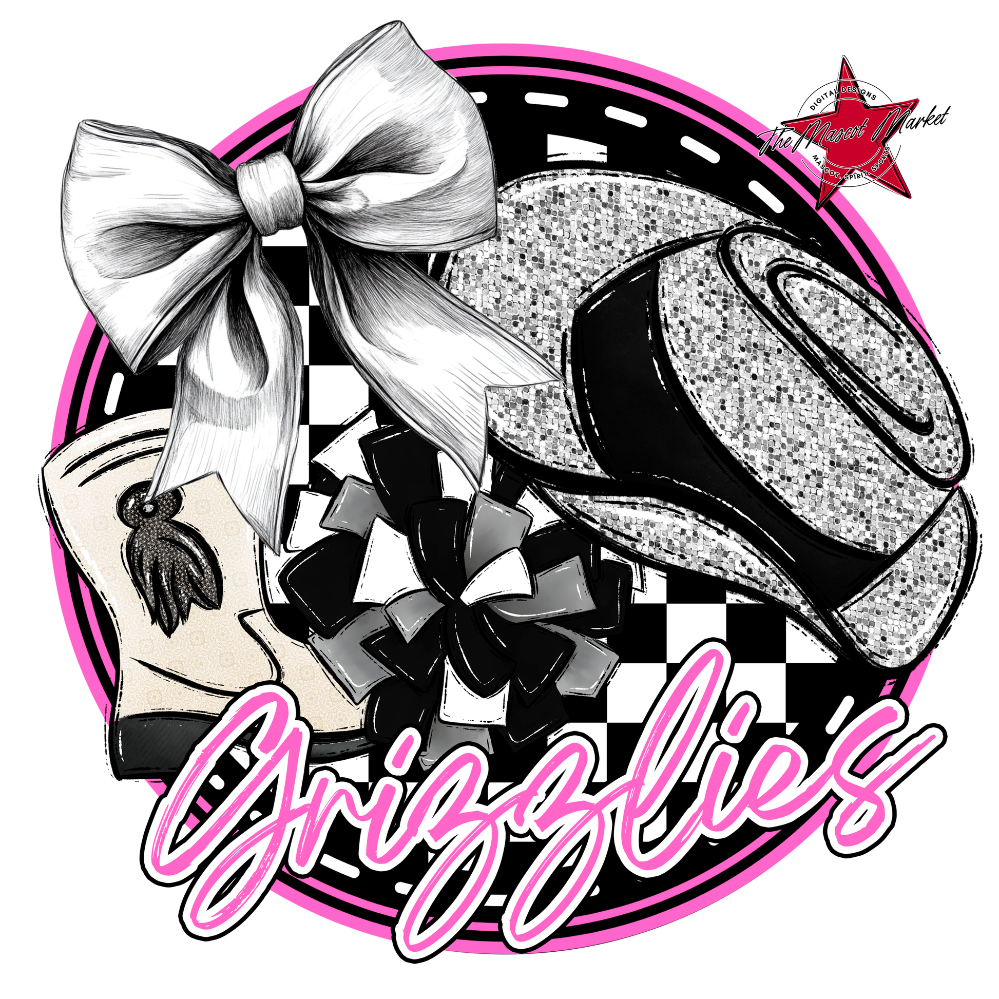Grizzlies Circle Drillteam Design-Baby Pink