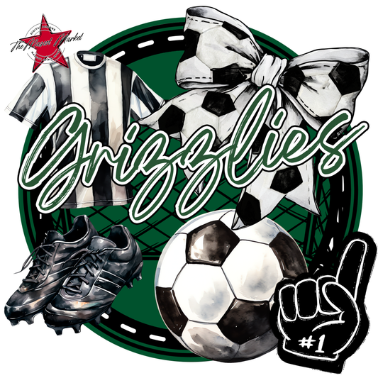 Grizzlies Circle Soccer Design-Green
