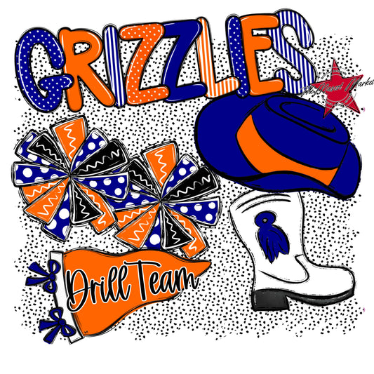 Grizzlies Drillteam Spirit-Blue & Orange