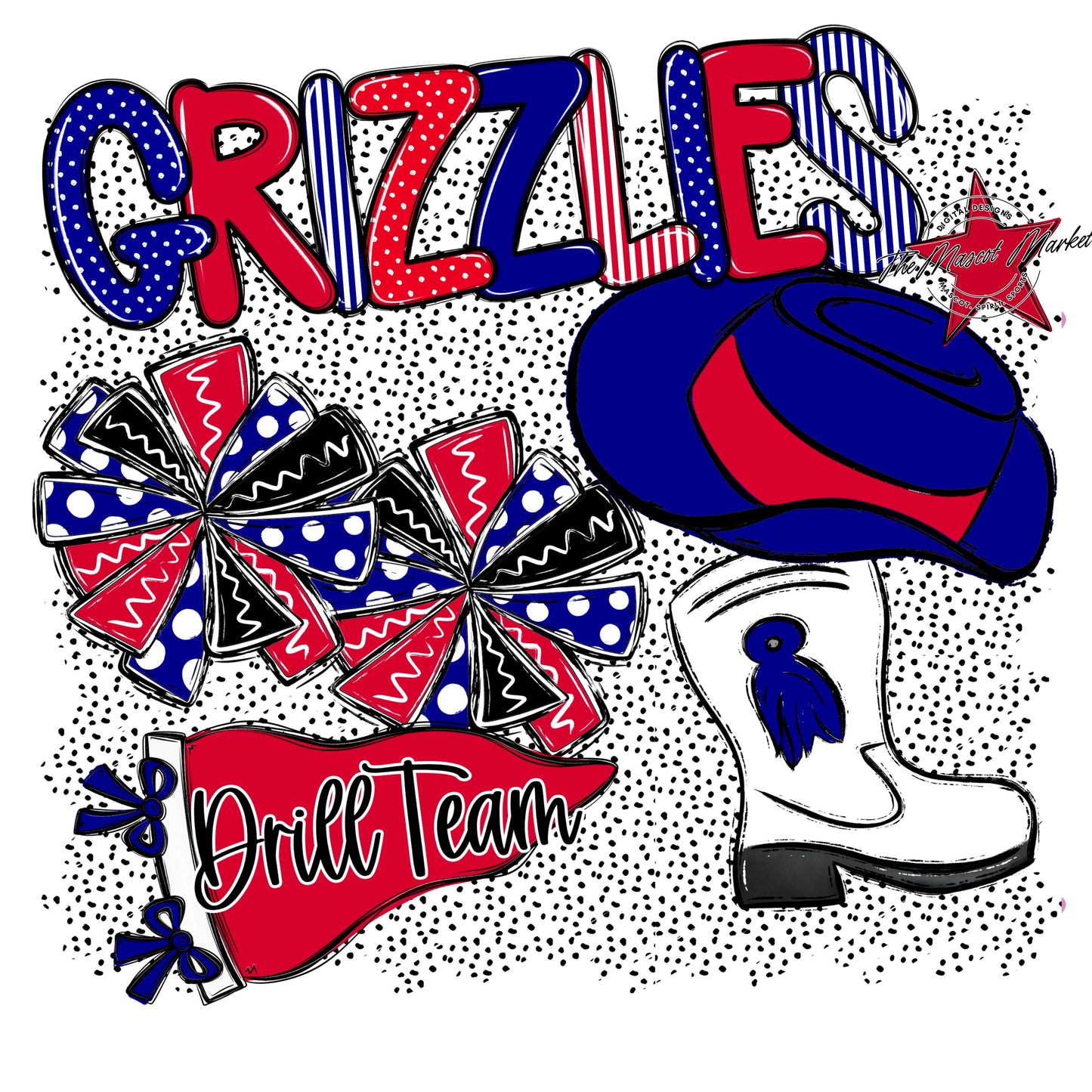 Grizzlies Drillteam Spirit-Blue & Red