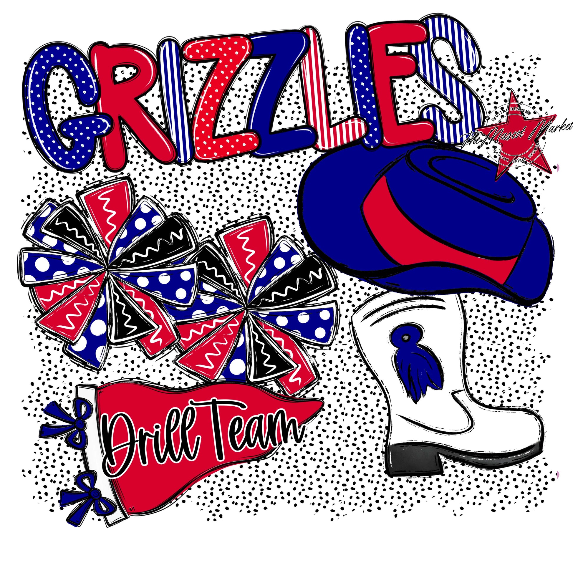 Grizzlies Drillteam Spirit-Blue & Red