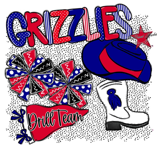 Grizzlies Drillteam Spirit-Blue & Red