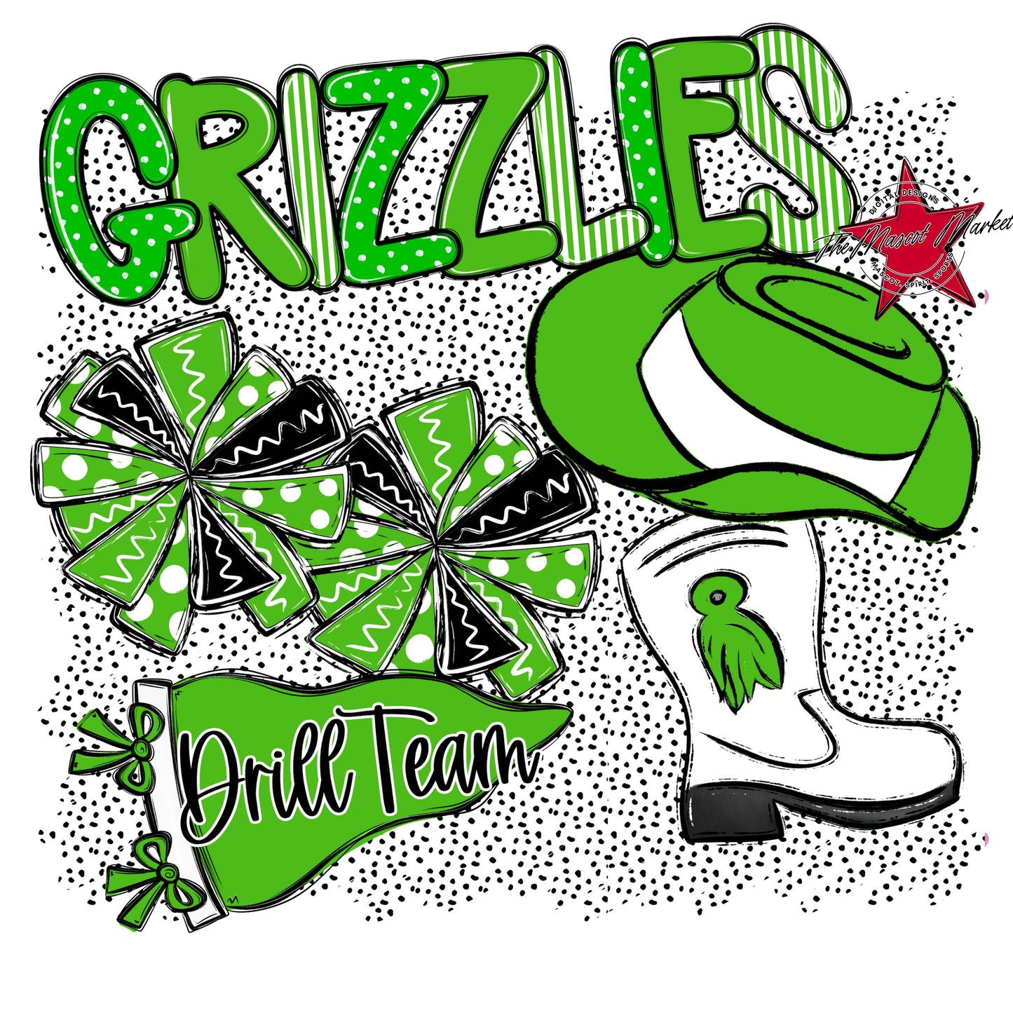 Grizzlies Drillteam Spirit-Bright Green