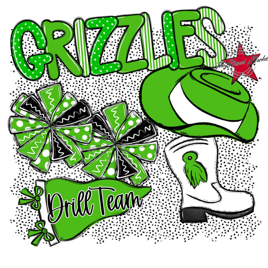 Grizzlies Drillteam Spirit-Bright Green