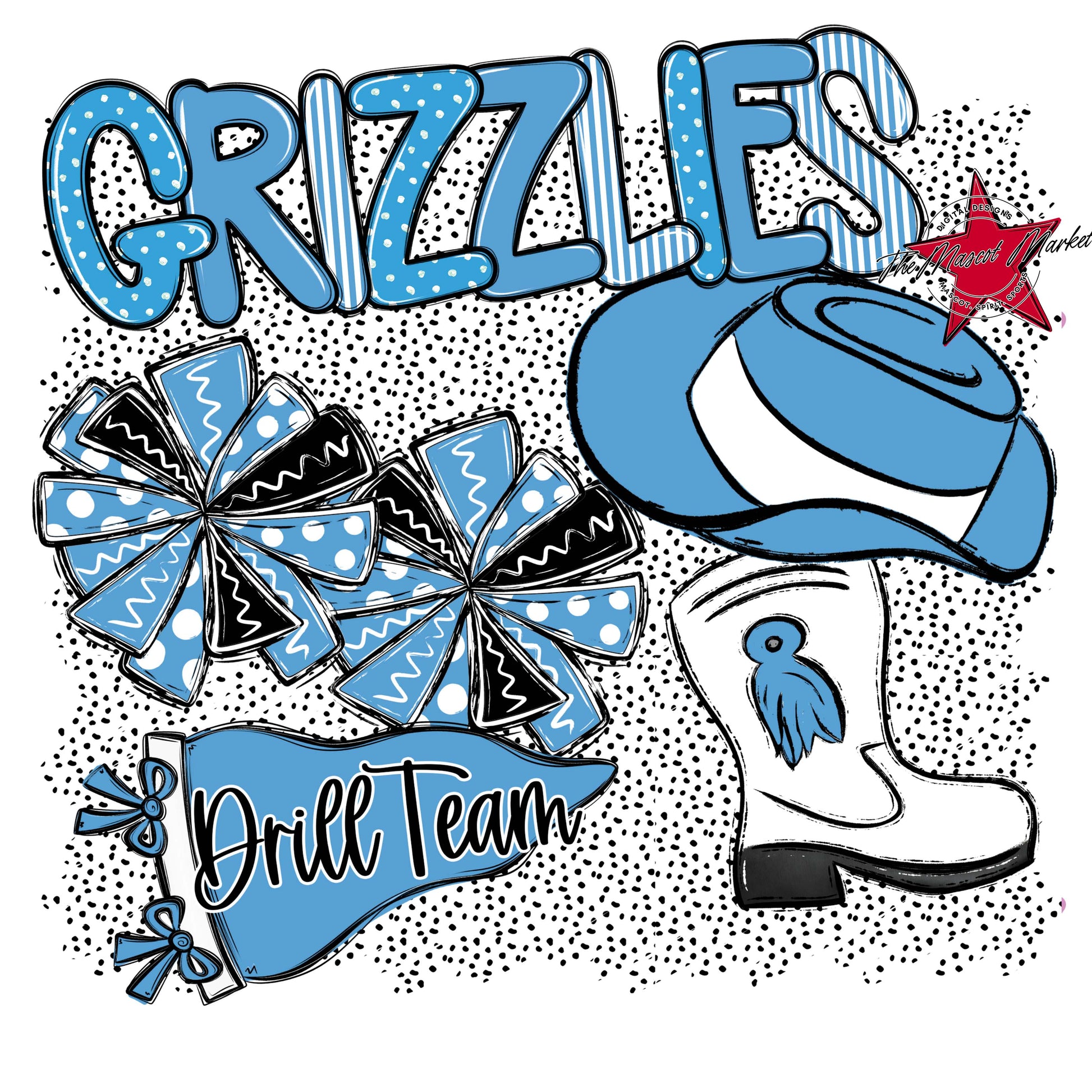 Grizzlies Drillteam Spirit-Carolina Blue
